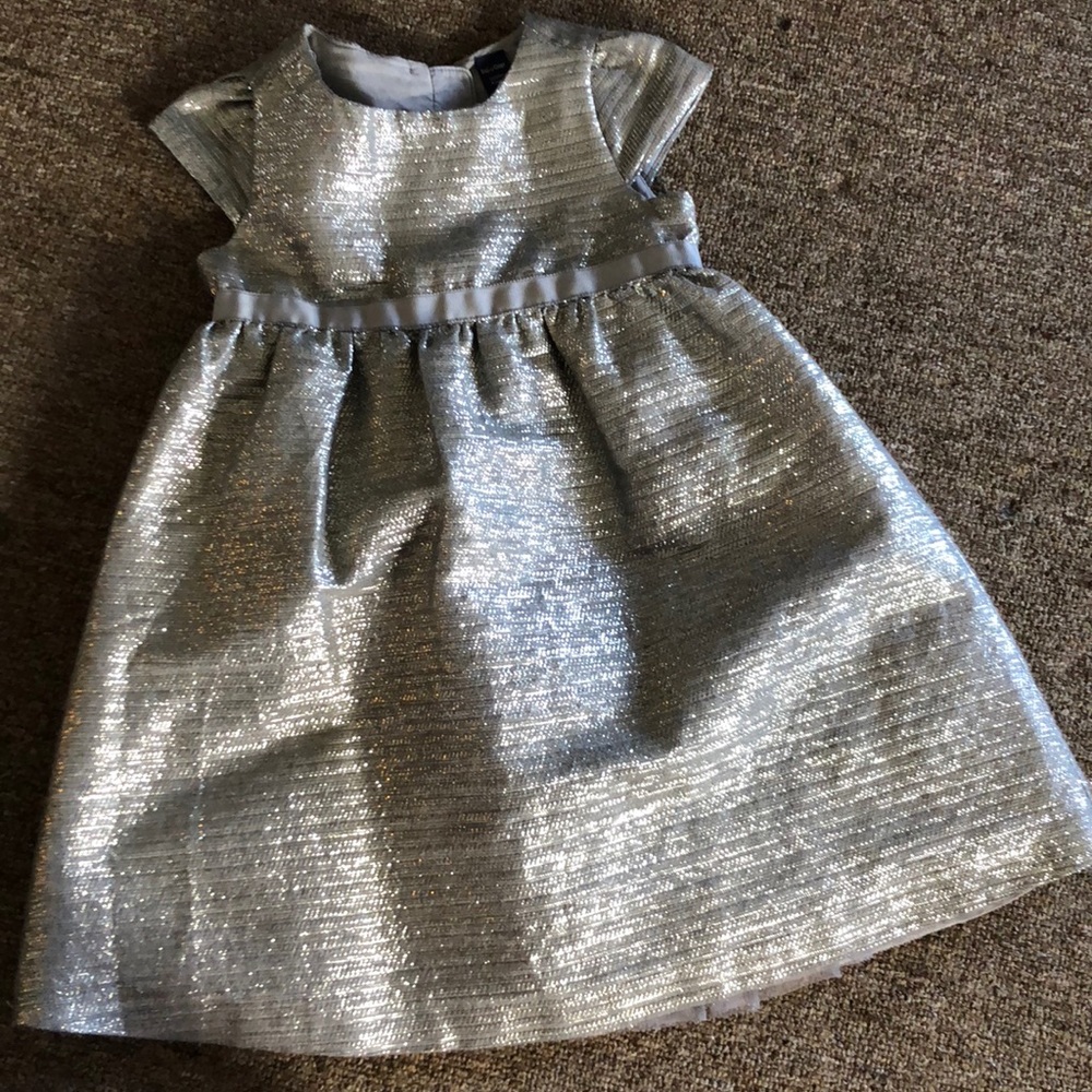 Baby Gap Holiday Dress Metallic Silver 4T